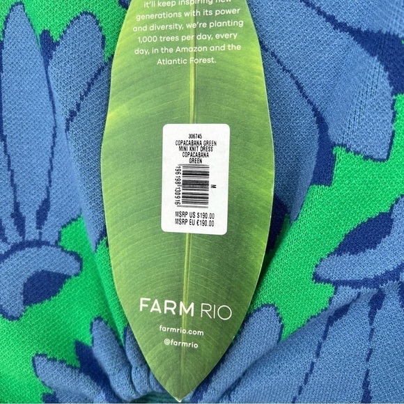 Farm‎ Rio Green Copacabana Mini Knit Dress - Picture 11 of 12